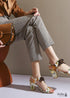 Bohemian Style Block Heel Lace-up Sandals